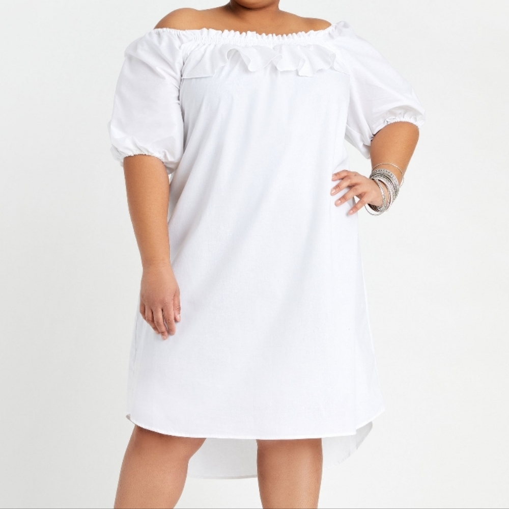 Popplin Ruffled ashley stewart dress